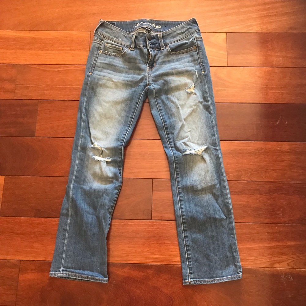 American Eagle Low Rise Crop Artist Jeans